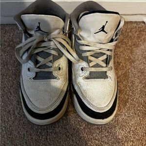 White and Gray kids jordan’s